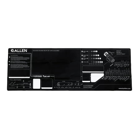 Allen Company Waterproof Firearm Cleaning Mat, 45.5"L x 16"W, Black, Neoprene, N/a, .17 HMR and up