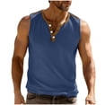 thumbnail image 3 of LIBRCLO Mens Tank Tops Solid Color Elastic V-Neck Shirts Fashionable Sports Leisure Fitness Tank, 3 of 8