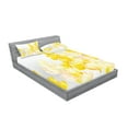 thumbnail image 2 of Ambesonne Yellow and White Fitted Sheet & Pillow Sham Set, Wild Flowers, King, Yellow White, 2 of 2