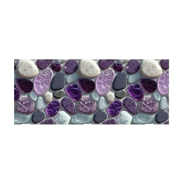 Corridor Stone Patterned Carpet with 3D Pebble Design Washable Floor Mat for Entrance Bathroom Bedroom and Kitchen