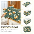 thumbnail image 2 of Yayeee Collapsible Cube Storage Bin with Lid Fabric Closet Decorative Basket with Handles, Green Floral Orange, 2 of 7