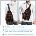 thumbnail image 3 of ERJLKXP England Grid Pattern Small Mens Women Crossbody Chest Bag, Travel Over Shoulder Sling Bag Backpack Men Side Bag,Daypack, 3 of 6