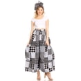 thumbnail image 5 of Sakkas Duru Women's African Ankara Print Wide Leg Culotte Pants Elastic Waist - 140-BlackBlue - One Size Regular, 5 of 5