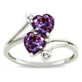 thumbnail image 2 of Star K � 6mm Simulated Alexandrite Two Double Hearts Bypass Promise Ring, 2 of 9