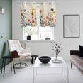 thumbnail image 4 of Spring Floral Kitchen Curtains Small Short 39 Inch Length, Watercolor Elegant Summer Botanical Rustic Grommet Bedroom Living Room Curtains, Light Filtering Cafe Curtain Drapes 2 Panels Set 55''x39'', 4 of 9