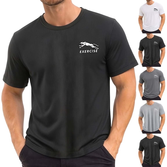 Fengqque Men's Short Sleeve Crew Neck Shirts Athletic Tops Tees Oversized Gym Sports Outdoor Clothes for Men White XL(XL)