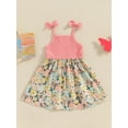 thumbnail image 6 of Lairauiy Baby Girl Summer Dress Casual Sleeveless Bow Strap Floral Print Dress Toddler A-Line Dress,12M-5T, 6 of 9