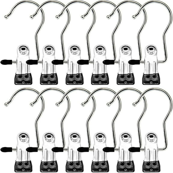 D-buy 20 Pack Boot Hangers Clips Laundry Hooks Hanging Clips Clothes Pins Closet Hanger Organizer Clamps Socks Towel Clips Heavy Duty Clothespins Bulk Hanger Clips