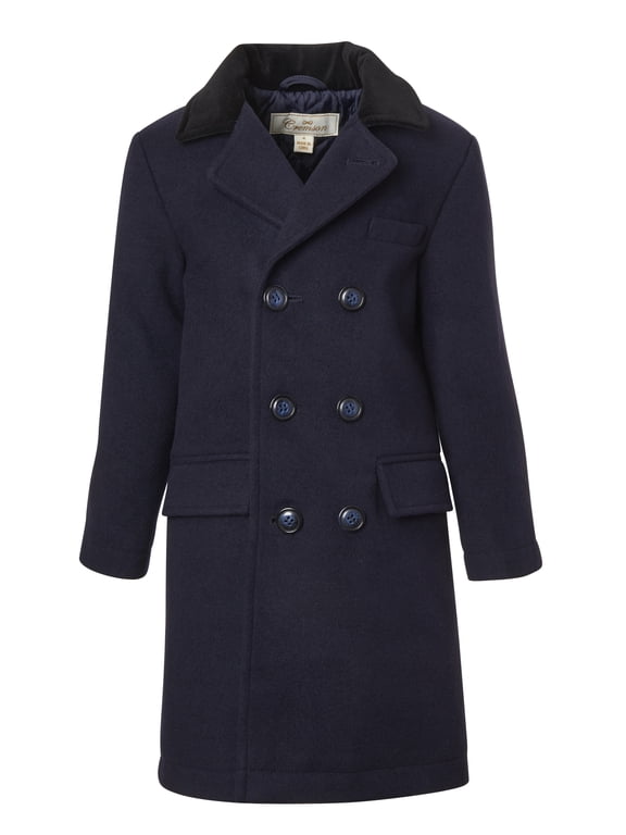 Boy Wool Double Breasted John Dress Coat Jacket Hat - Midnight (Size 10)
