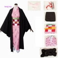 thumbnail image 3 of Disfraz de Anime Demon Slayer Kimetsu No Yaiba Zenitsu Giyu Tanjirou Kamado Nezuko para hombres y mujeres, uniforme de Kimono, Cosplay, 3 of 4