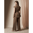 thumbnail image 3 of Conjunto 2 Piezas, Blusa Estilizada con Cinturón y Pantalón Fluido, Outfit Moderno y Sofisticado para Mujer, 3 of 5