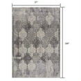 thumbnail image 3 of 2â€™ x 20â€™ Gray Distressed Trellis Pattern Runner Rug, 3 of 9