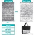 thumbnail image 2 of Findosom 6'x9' Waterproof Stripe Outdoor Rug, Foldable Reversible Plastic Straw Rug, Large Patio Rug for Outdoors, RV, Patio, Backyard, Deck, Picnic, Beach, Camping Gray, 2 of 6