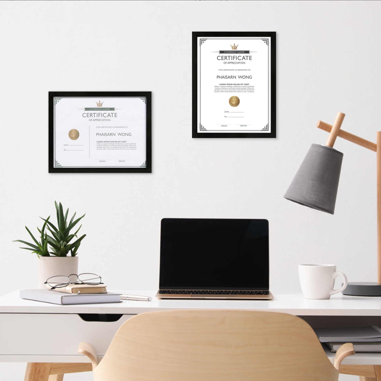 Scholartree 7 PACK 8.5x11 Picture Frame, Award Certificate Diploma Document Bulk 8.5 by 11 College Frames, Wall or Tabletop, Black