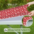 thumbnail image 6 of Red Christmas Pattern Square Fitted Tablecloth with Elastic Edge,Square Table Cover,Washable Elastic Table Cover for Home Kitchen Party Decor 34"x34", 6 of 6