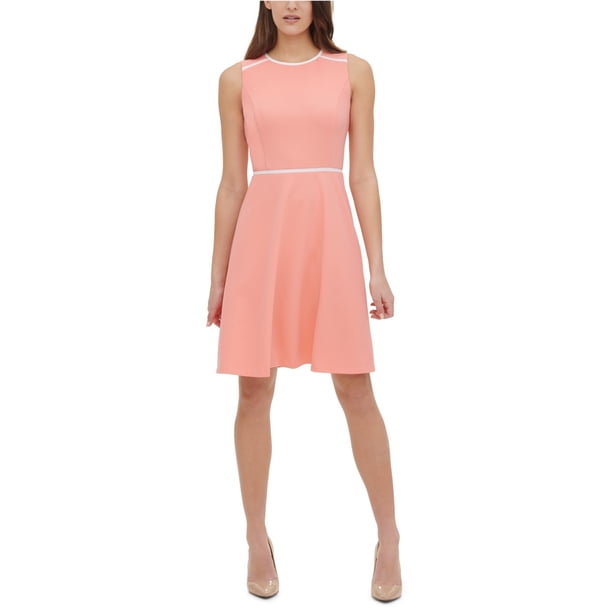 Vestido Scuba Fit & Flare de Crepe Tommy Hilfiger Mujer Rosa 16