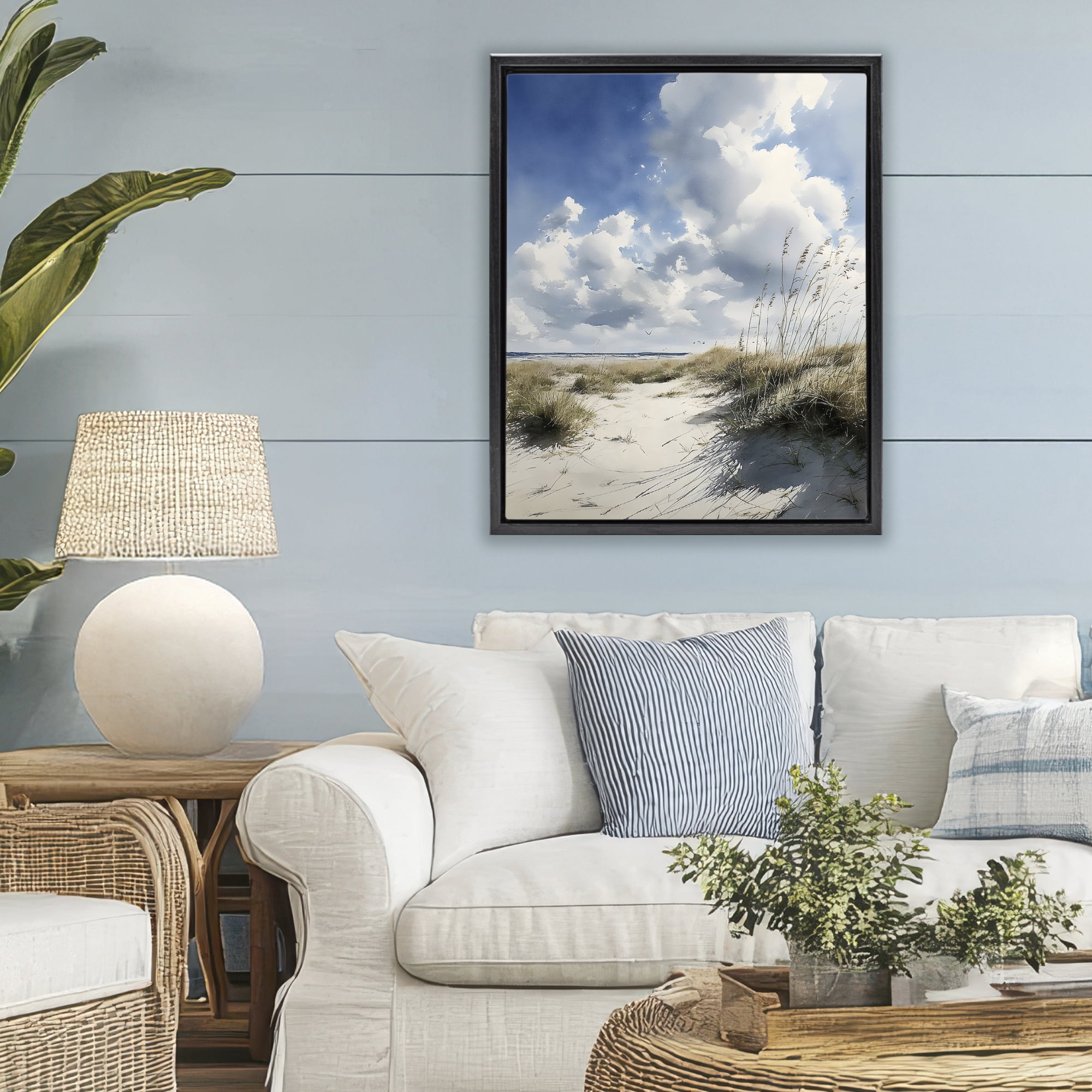 Stupell Industries Dunes In The Sunshine Black Framed Floater Canvas Wall Art, design by Franklyn Gregory