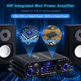 thumbnail image 2 of Bluetooth Audio Power Amplifier For Home Speakers-4.0ch Rms 40wx2+50w Max. 600w Hi-fi Subwoofer Amplifier Integrated Mini Stereo Receiver Amp W/usb,re, 2 of 5