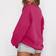 thumbnail image 4 of Oversized Sweatshirt For Women Loose Fit Pullover Tops Crewneck Fall Outfits Winter Clothes 2026 Long Sleeve Fleece Lined Pullover Tops Hot Pink M, 4 of 5