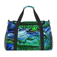 thumbnail image 1 of Easygdp Colorful Stained Glass Crocodile Bolsa de Gimnasio, Bolsa de Viaje Duffel, Bolsa de Fin de Semana con Compartimentos, Bolsa de Mano para Noche, 1 of 7