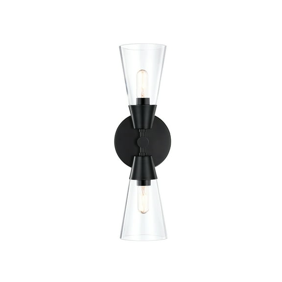 Designers Fountain Norro 5.25 inch 2-Light Matte Black Modern Wall Sconce Light, D290C-2WS-MB