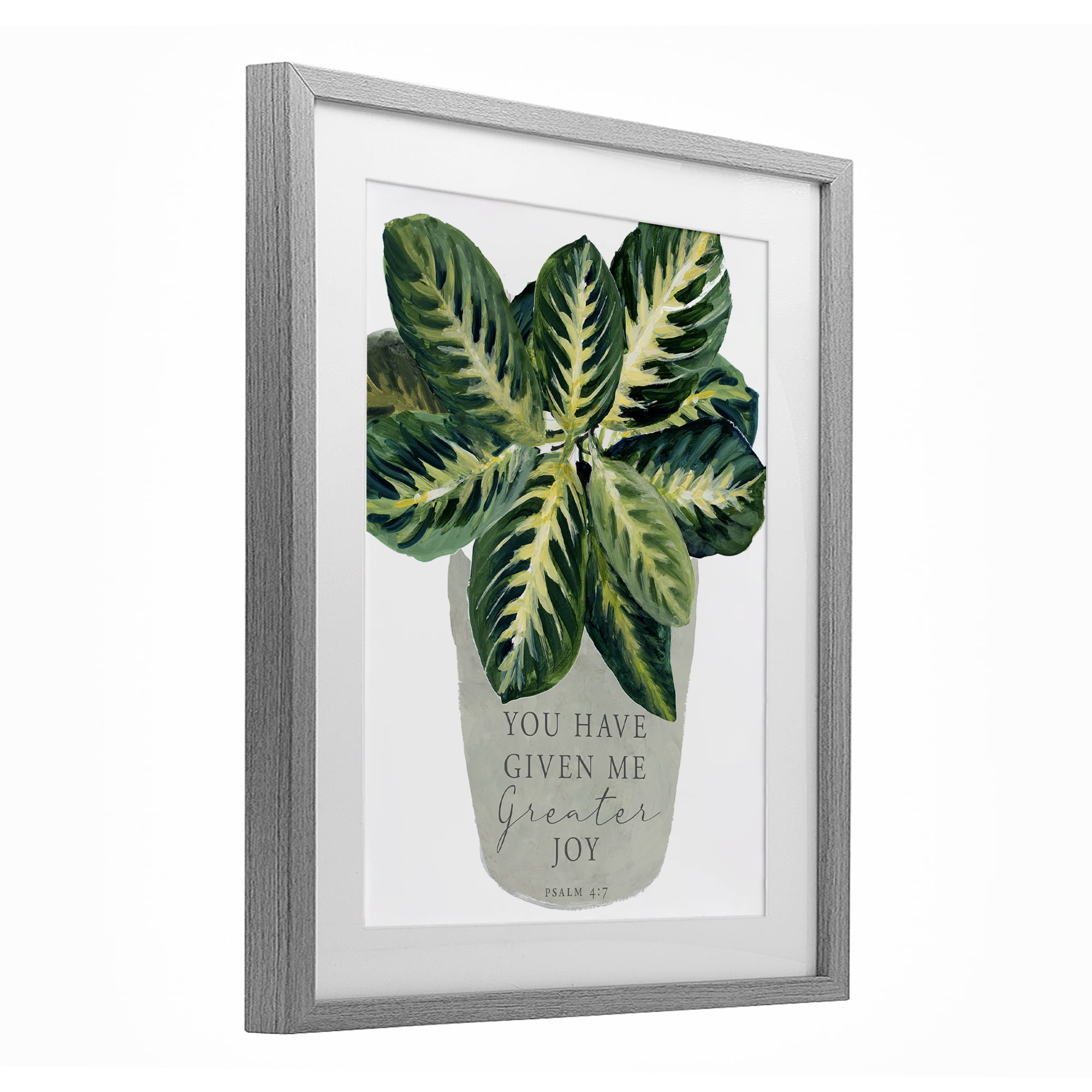 Stupell Industries Prayer & House Plant Gray Framed Print Under Glass, design by Lanie Loreth