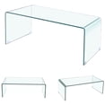 thumbnail image 4 of Large Waterfall Glass Coffee Table – Sleek One-Piece Tempered Glass Design, 4 of 4