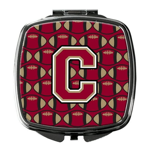 Letter C Football Garnet and Gold Compact Mirror