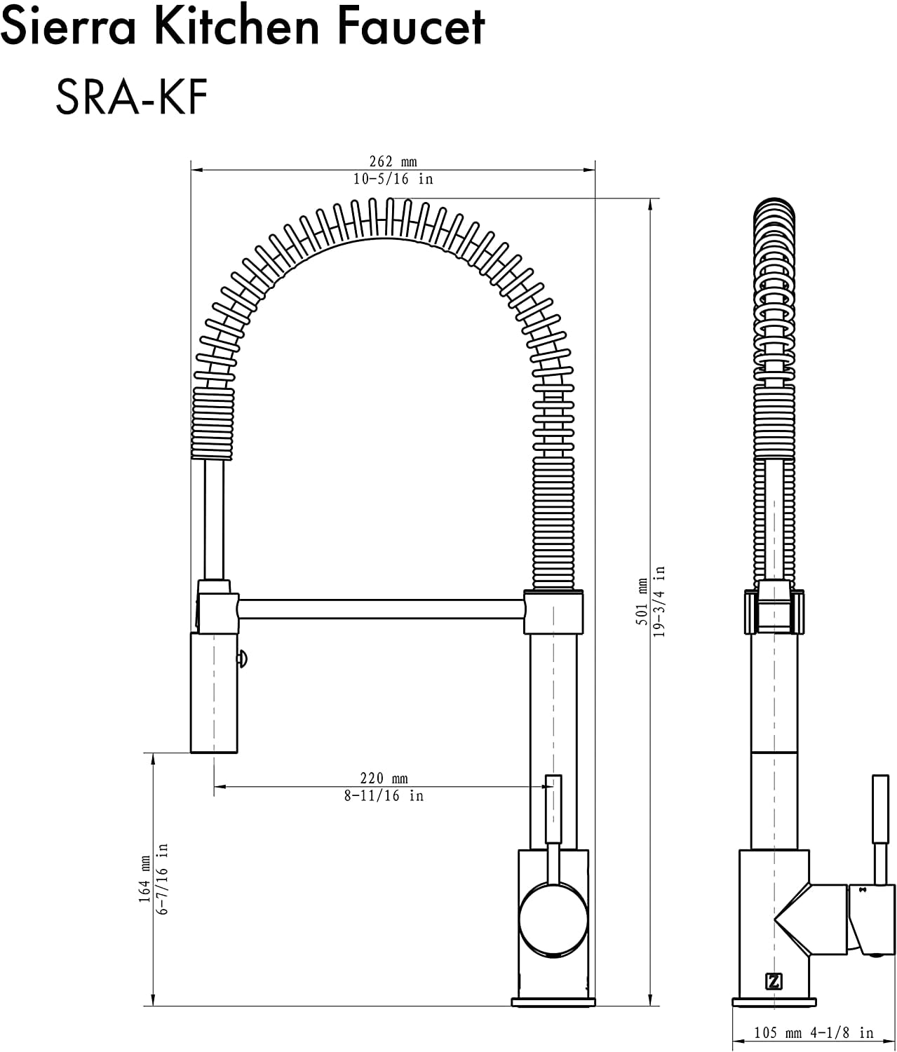 ZLINE Sierra Kitchen Faucet in Champagne Bronze (SRA-KF-CB)