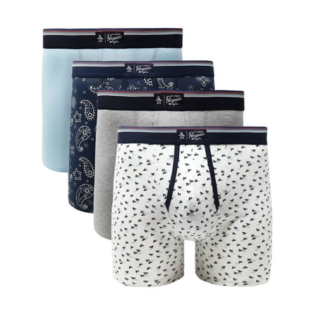 

PENGUIN Intimates 4 Pack Navy Boxer Brief Underwear L