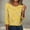 Yellow, variant on NTACZA 3/4 Sleeve Womens Tops Yellow Hawaiian Floral Round Neck Blouses Women Shirts L
