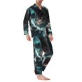 thumbnail image 2 of Balery Wave Ocean Animal Shark Pijama para Hombre de Dos Piezas con Manga Larga, Conjunto de Dormir y Descanso Suave con Bolsillos-Large, 2 of 7