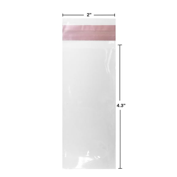 UOFFICE Clear Resealable Cellophane Bags, 2" x 4.3"