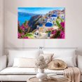 thumbnail image 2 of Elephant Stock Oia Outlook Wall Art - Horizontal Canvas Wall Art - Living Room Wall Decor - Beach Canvas - Blue And Gray Decor - 45" x 30", 2 of 4