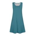 thumbnail image 7 of XADYUY Girls Dresses Size 10-12 Casual A-Line Solid Color Sleeveless Tank Dresses Cute Pleated Crew Neck Swing Sundresses with Pockets for 4-14t Kids,Green 10-12 Years, 7 of 7