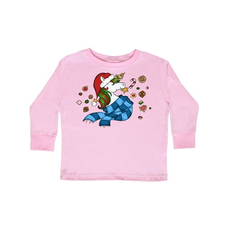 

Inktastic Cute Christmas Unicorn with Cookies Gift Toddler Boy or Toddler Girl Long Sleeve T-Shirt