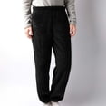 thumbnail image 3 of Men's Fuzzy Plush Flannel Pajama Pants, Fleece Fluffy Pj Pants for Men, Warm Winter Cozy Lounge Sleepwear Bottoms Size XL Black, 3 of 8