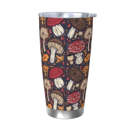 

Logiee Forest Wild Mushroom Print 20OZ Car Cup with Lid Stainless Steel Vacuum Insulated Double Wall Travel Tumbler Durable Insulated Coffee Mug Thermal Cup with Straw-Without Straw