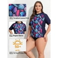 thumbnail image 4 of Sociala Women Plus Size Rash Guard Short Sleeve Swim Shirt Rashguard Swimwear Top, 4 of 7