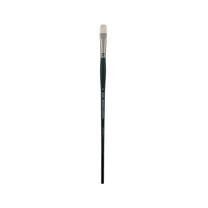 Creative Mark Imperial Professional Chungking Hog Bristle Brush - Bright # 8, Handmade Long Handle Oil Paint Brushes for Artists, Nickel-Plated Brass Ferrules, Stiff Yet Soft Natural Bristles