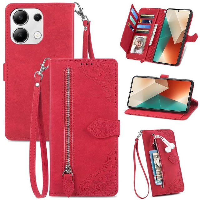 Funda billetera anti-golpes para GANGXUN Xiaomi Redmi Note 13 4G , ideal para día a día y trabajo