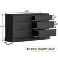 thumbnail image 3 of 6 Drawer Dresser Storage Cabinet for Living Room Bedroom, Black Chest of Drawers Double Dresser for Hallway Entryway, 3 of 11