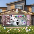 thumbnail image 2 of Garage Door Easter Banner 16x7 ft, Bunny Rabbit & Egg Spring Flower Cover Decoration, Large Outdoor Indoor Hanging Background for Party Supplies & Welcome Decor, 2 of 6
