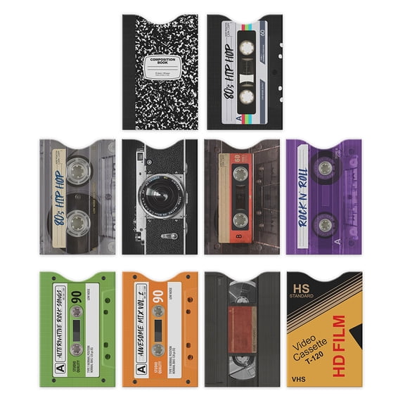 WIRESTER 10 Pack RFID Blocking Credit Card Sleeves, Cassette Tape