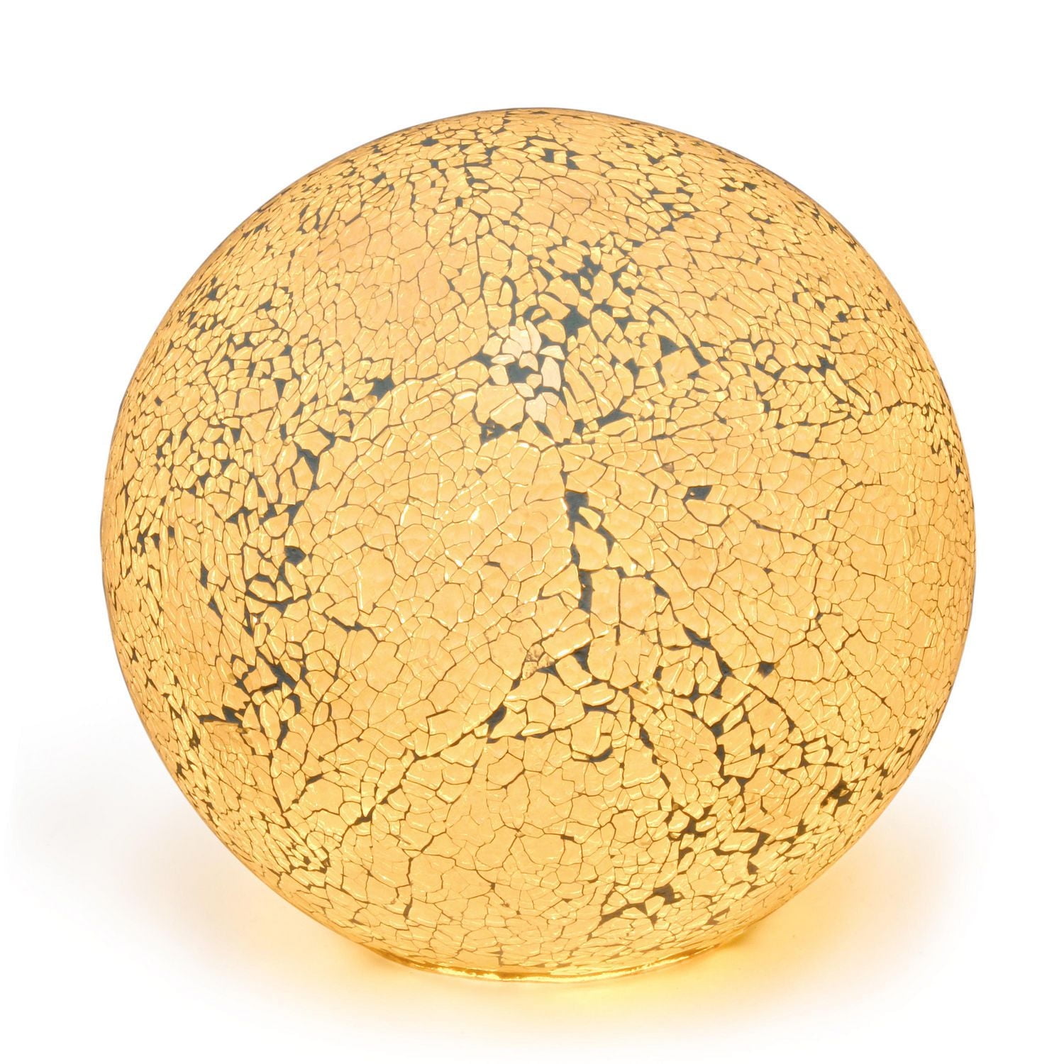 Lampe de table Simple Designs en forme de boule en pierre mosaïque à 1 lumière, blanche