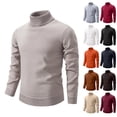 thumbnail image 4 of Men's Turtleneck Pullover Sweater Long Sleeve Slim Fit Solid Knit Top, 4 of 4