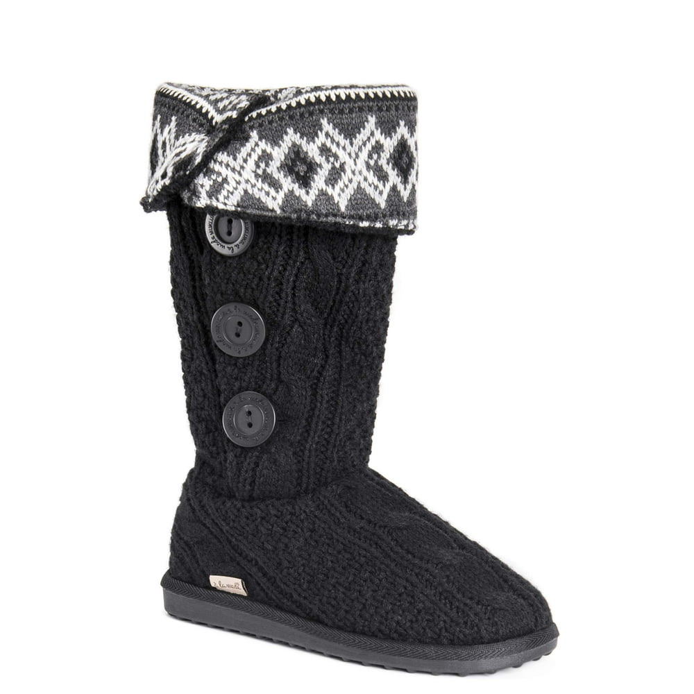 muk luks men's nordic knit bootie slipper socks