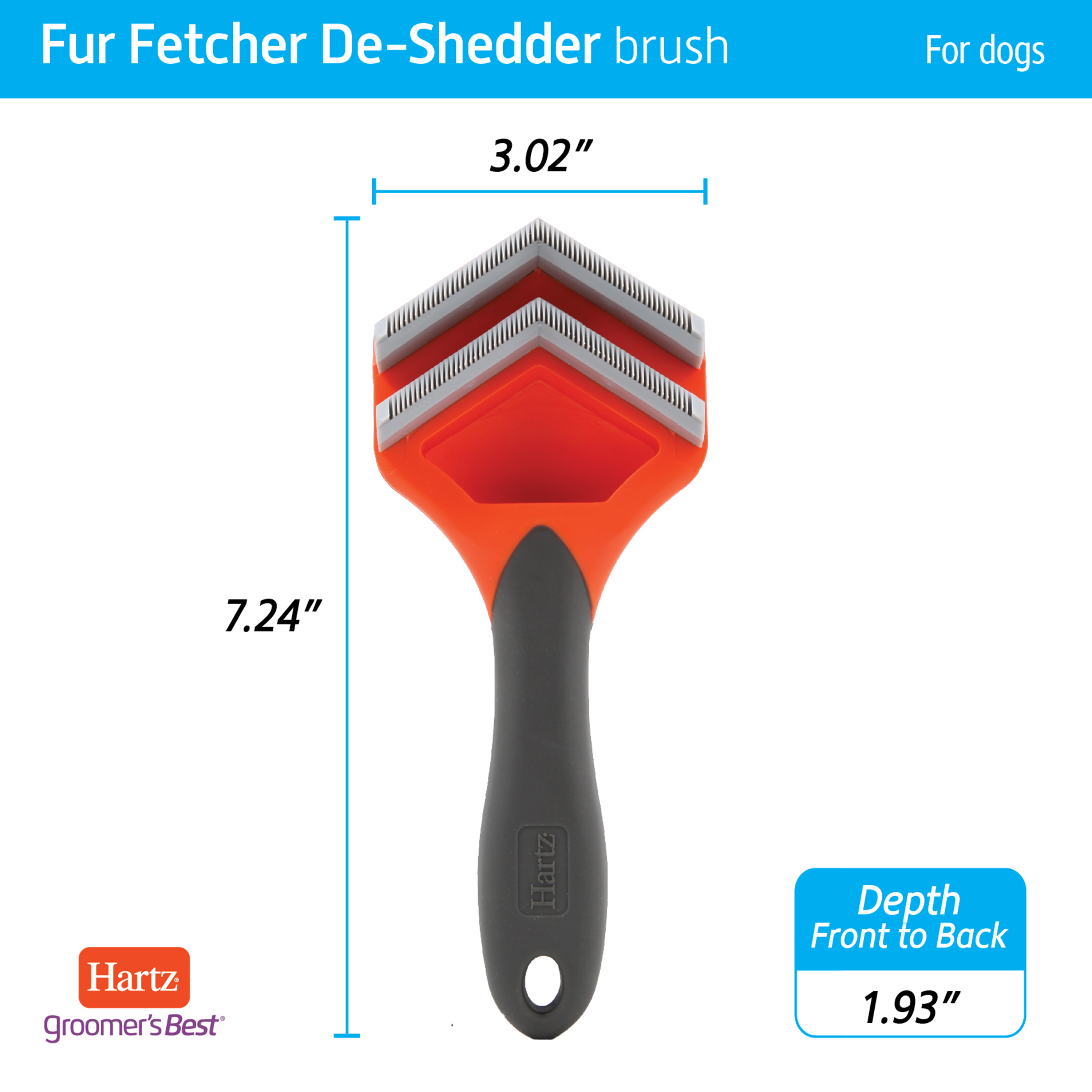 Hartz Groomer's Best Fur Fetcher De-Shedder Brush photo 5