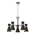thumbnail image 3 of 5 Light Chandelier Frame Finish Matte Black + Heritage Brass, 3 of 7