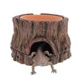 thumbnail image 1 of Accesorios para tanque de gecko leopardo Unique Bargains, cueva para reptiles, cueva húmeda para reptiles con plato de agua de terracota, mantiene la humedad y ayuda a la muda, marrón, 1 of 1